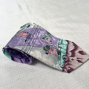 Carlo Palazzi 100% Silk Tie. Purple Multicolors Men’s Tie.